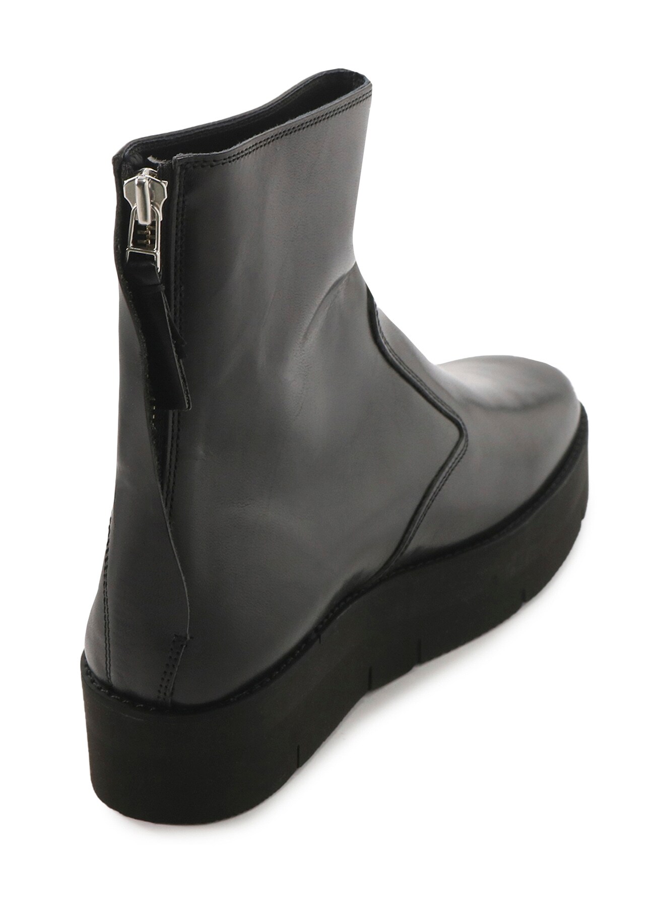 SHINING LEATHER BACK ZIP BOOTS