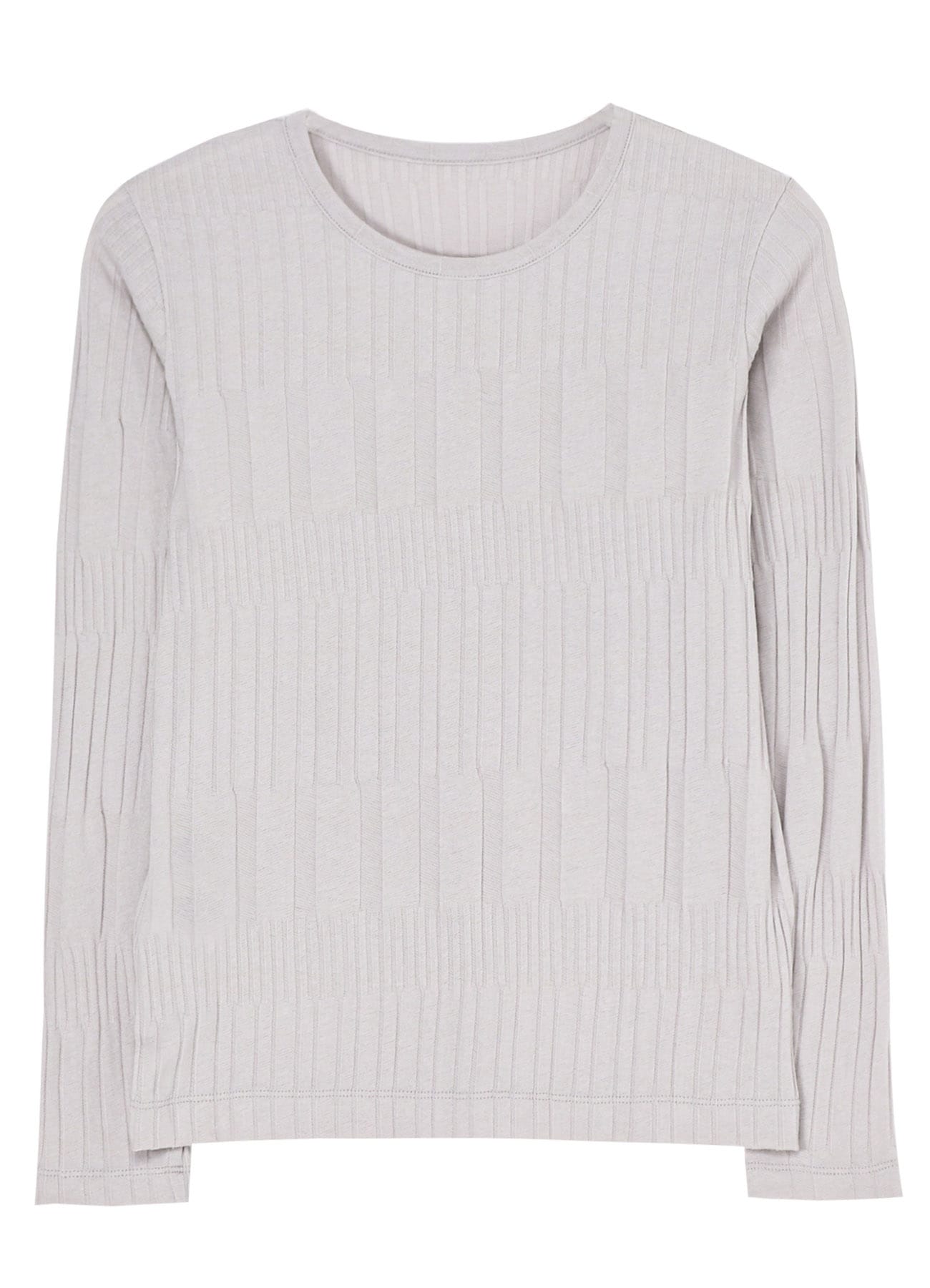 40/ COTTON HARD TWISTED WRINKLED RIBBED LONG SLEEVE T