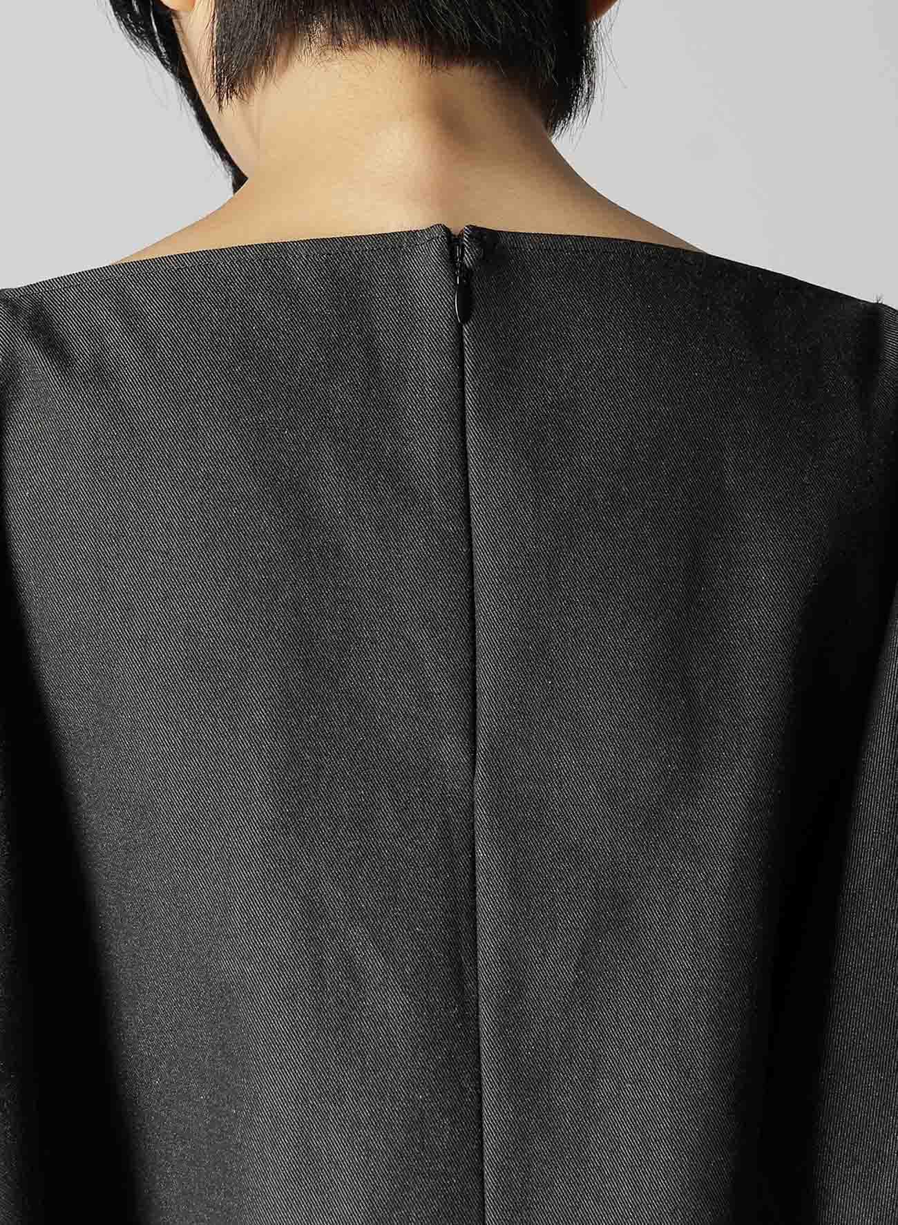 HARD TWISTED COTTON TWILL CROPPED BLOUSE