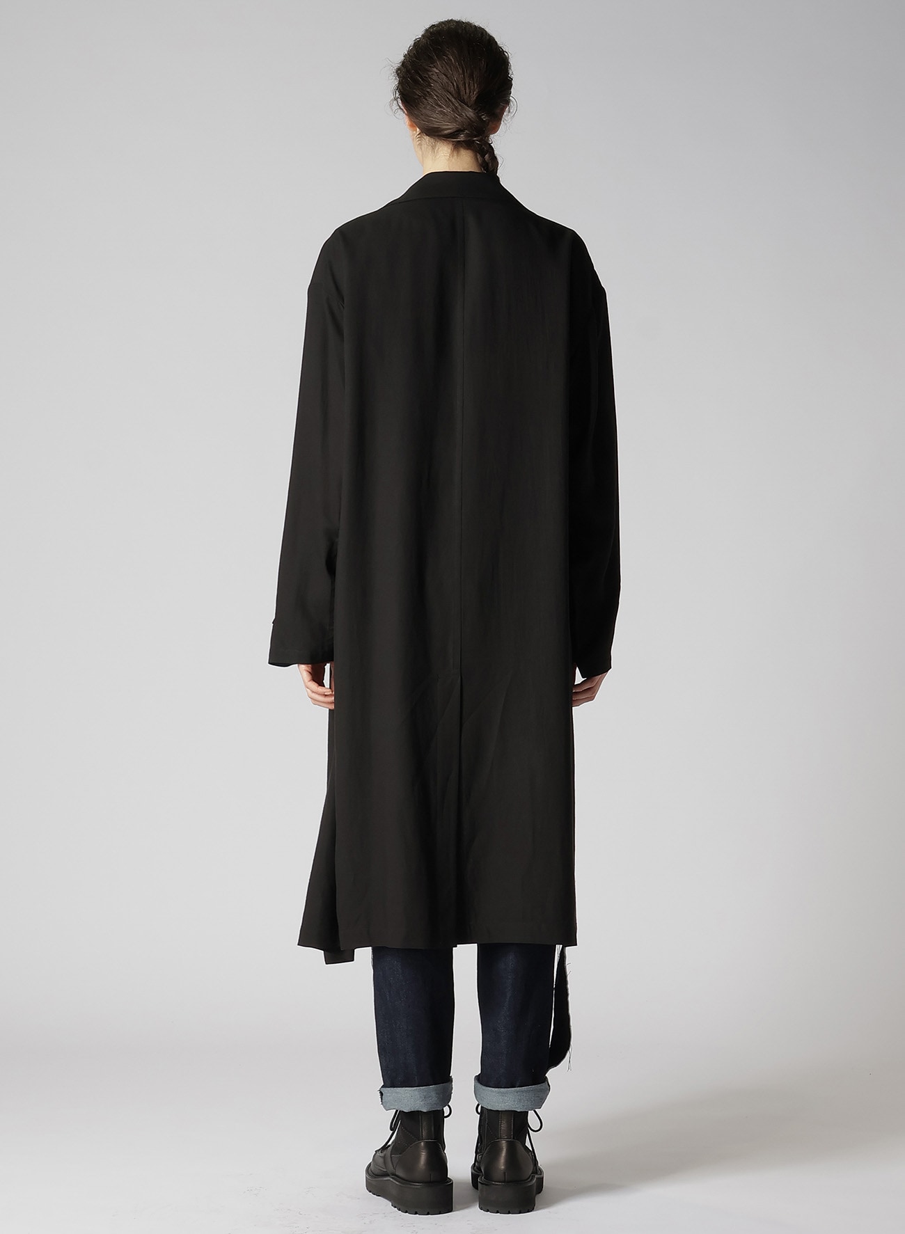 RAYON LINEN LEFT FRONT DOUBLE LAYERED COAT