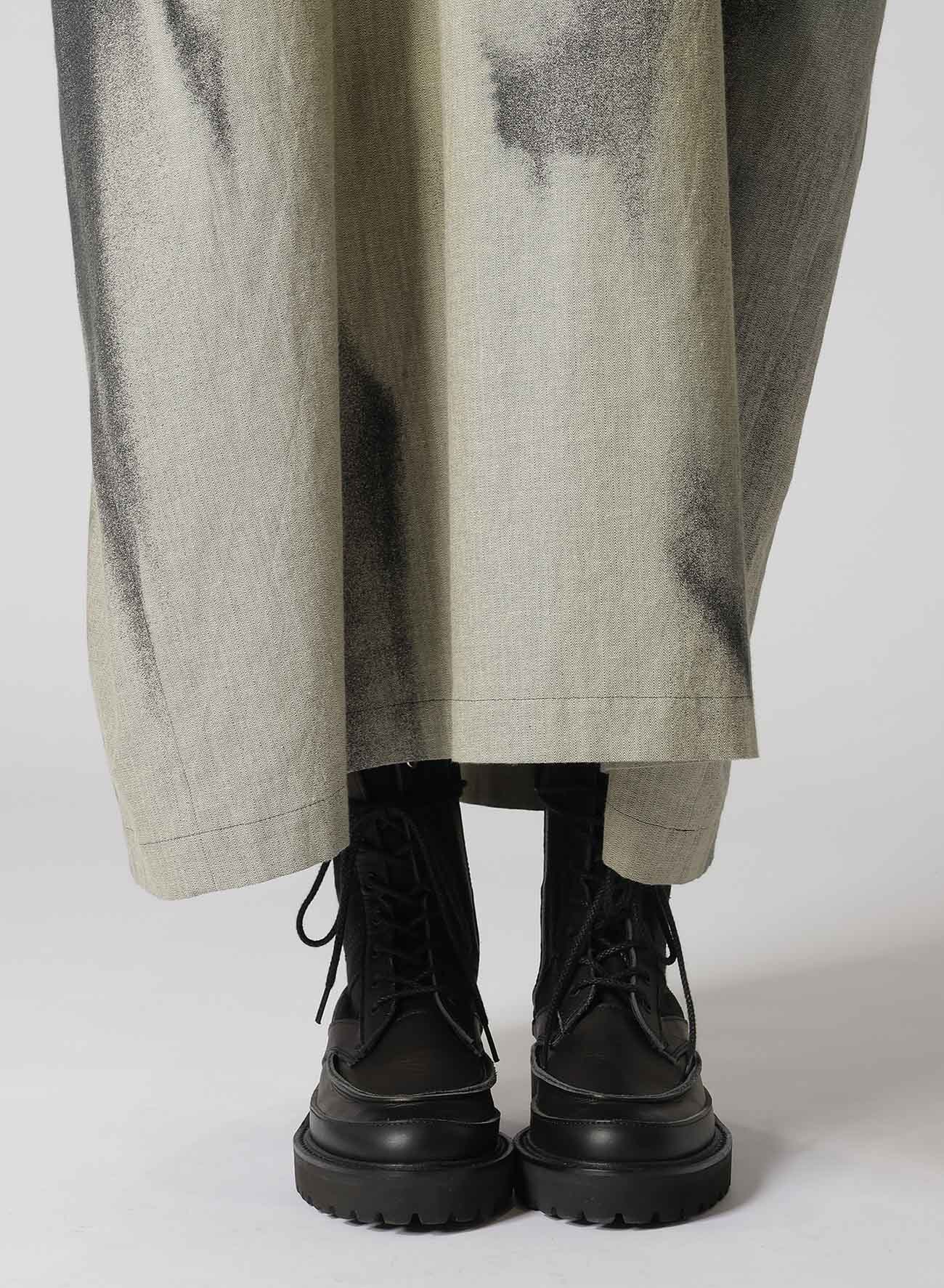 MINI HERRINGBONE BUTTERFLY PRINT SHOULDER STRAP DRESS