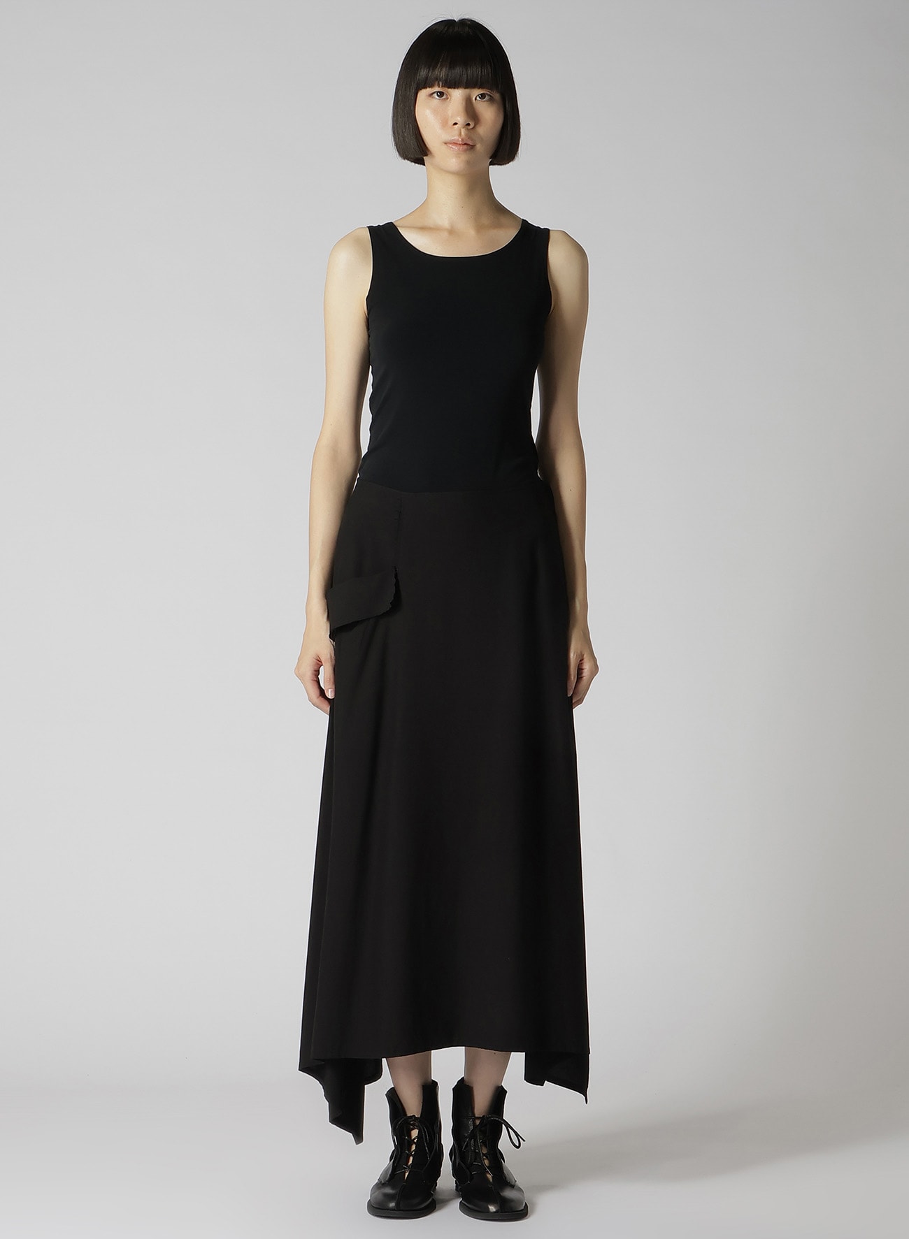 RAYON BROAD RIGHT CROPPED PANTS SKIRT