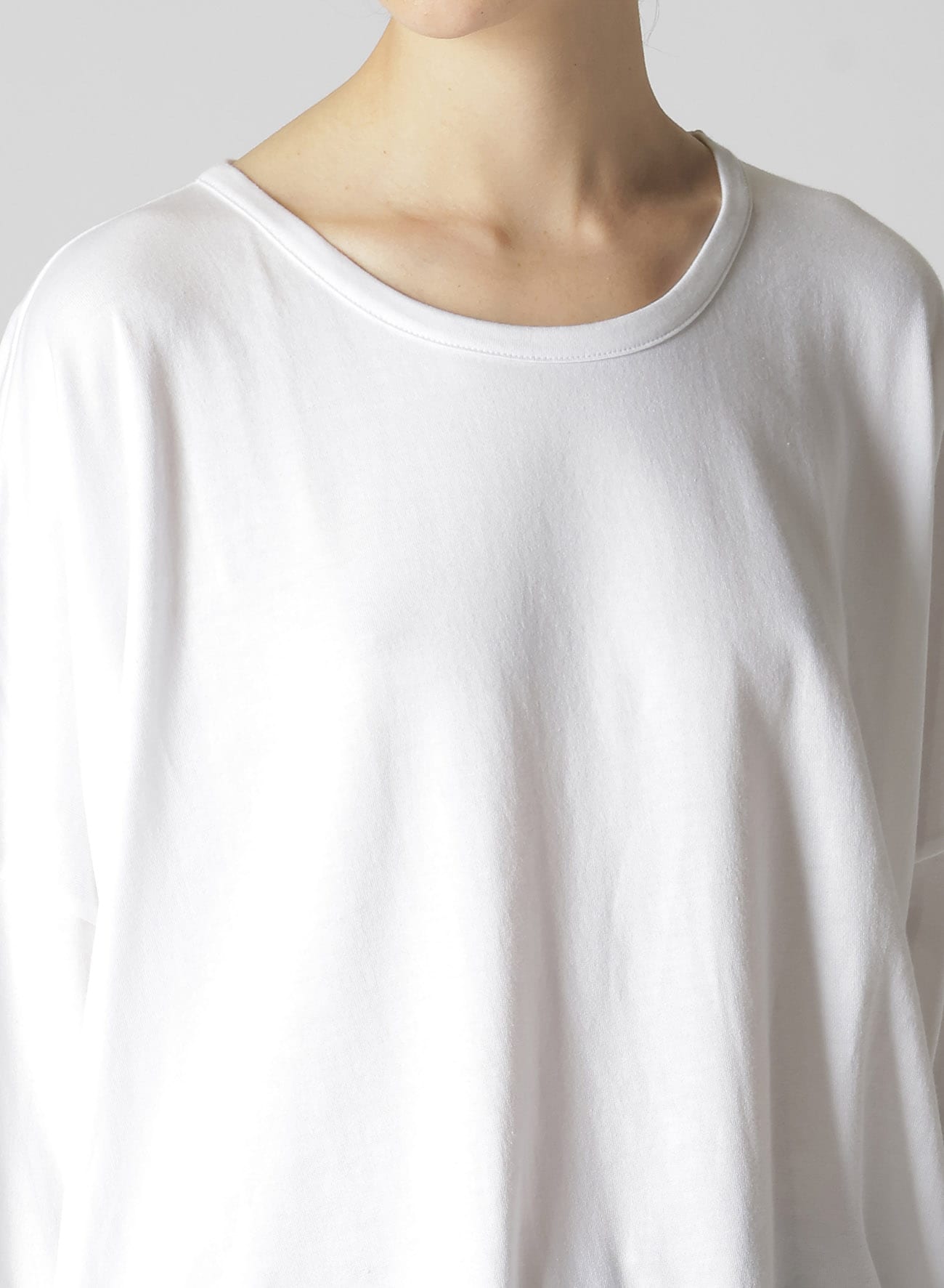 SOFT COTTON JERSEY ROUND NECK OVERSISED PULLOVER