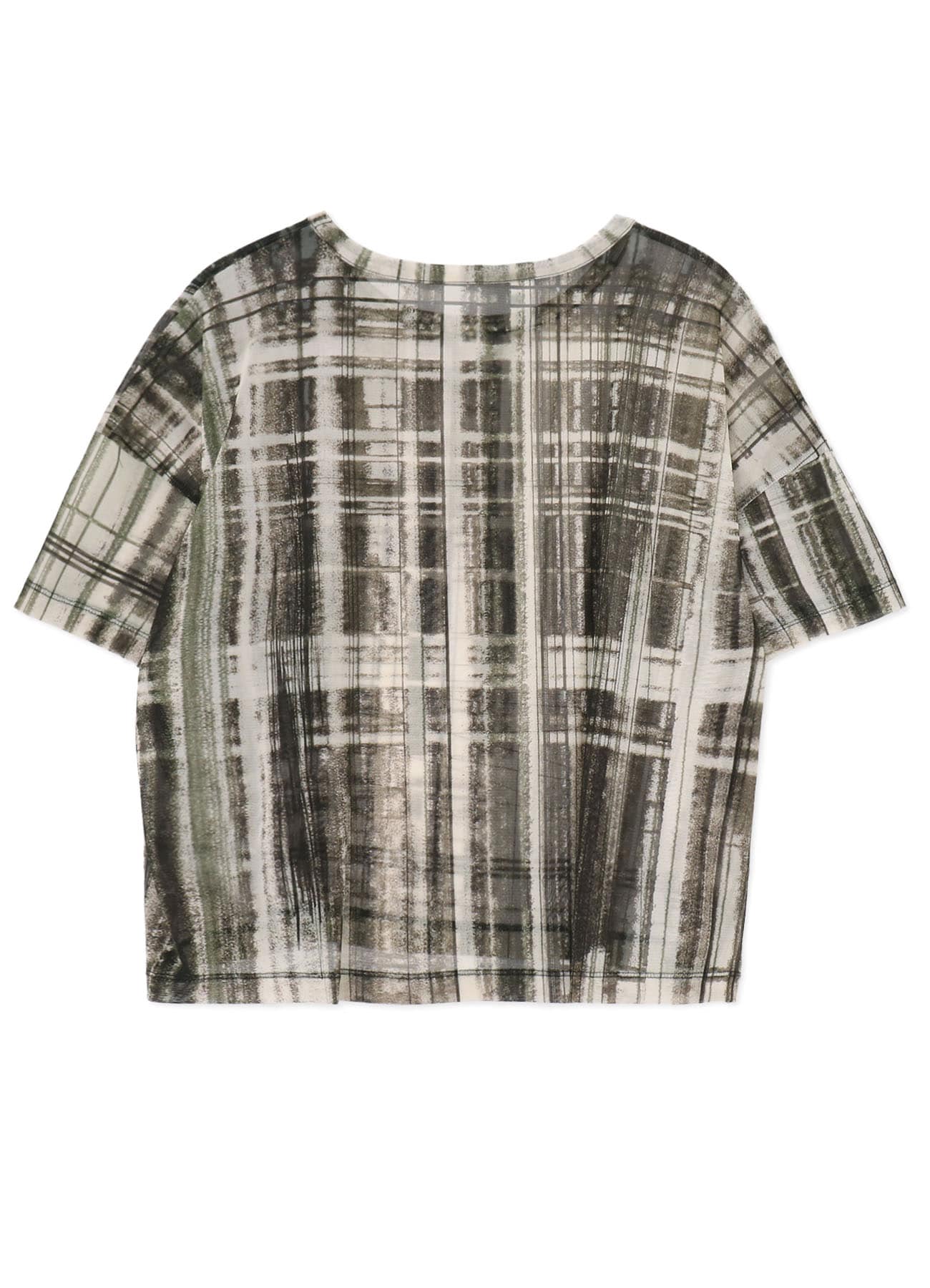 HAND PAINTED PLAID PRINT OVERSIZED T