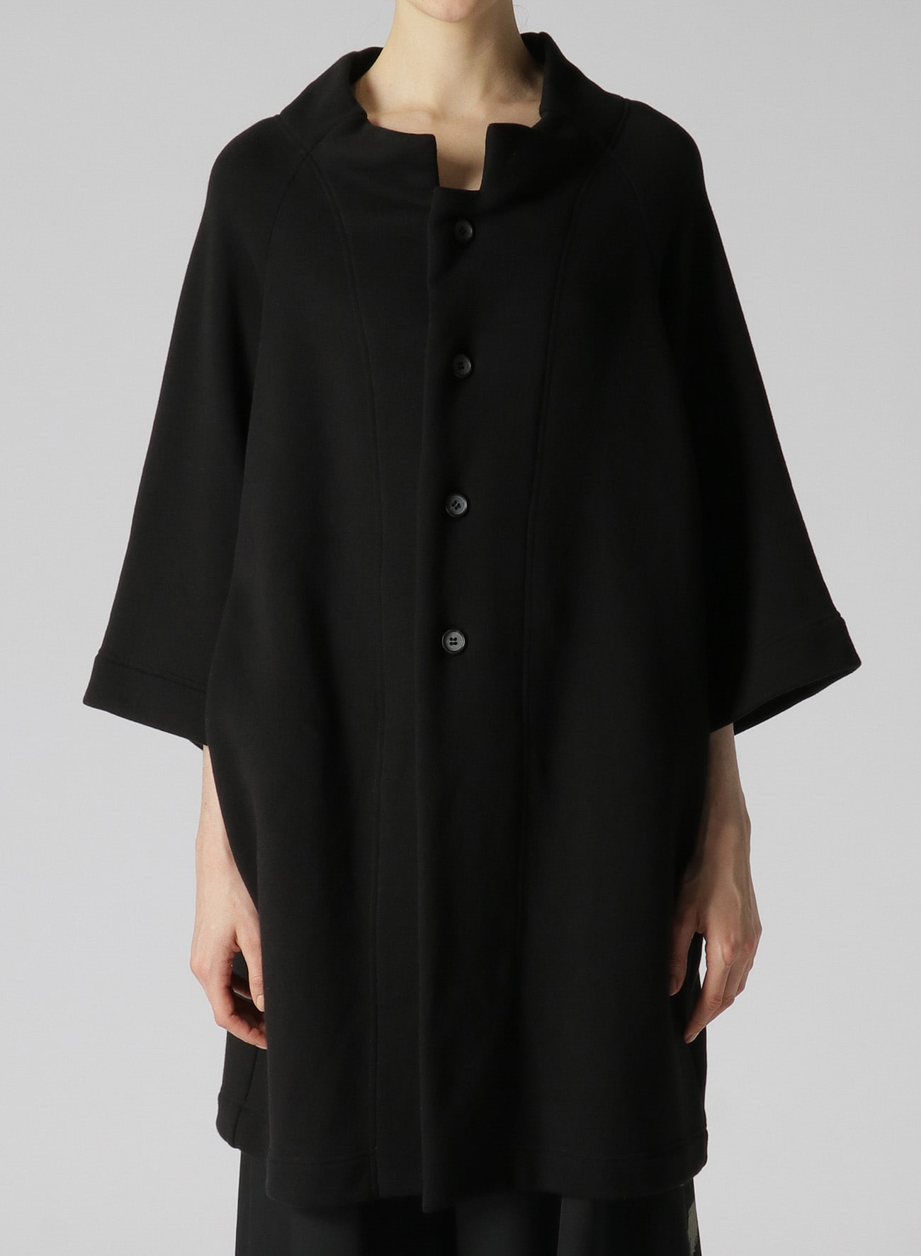 COTTON/LYOCELL FRENCH TERRY RAGLAN OVERSIZED COAT