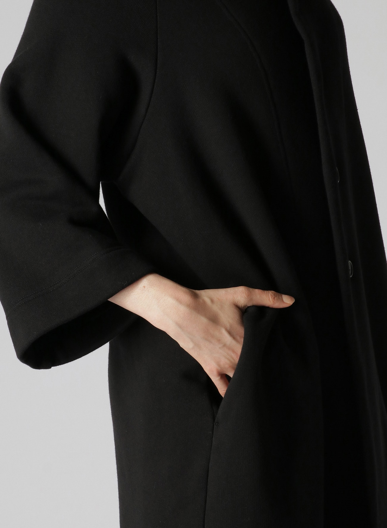 COTTON/LYOCELL FRENCH TERRY RAGLAN OVERSIZED COAT