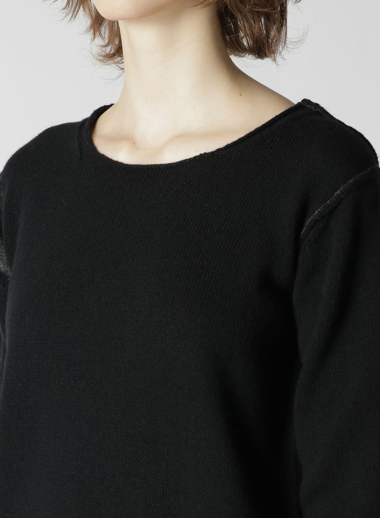 WOOL BLEND RIPPED DETAIL PULLOVER