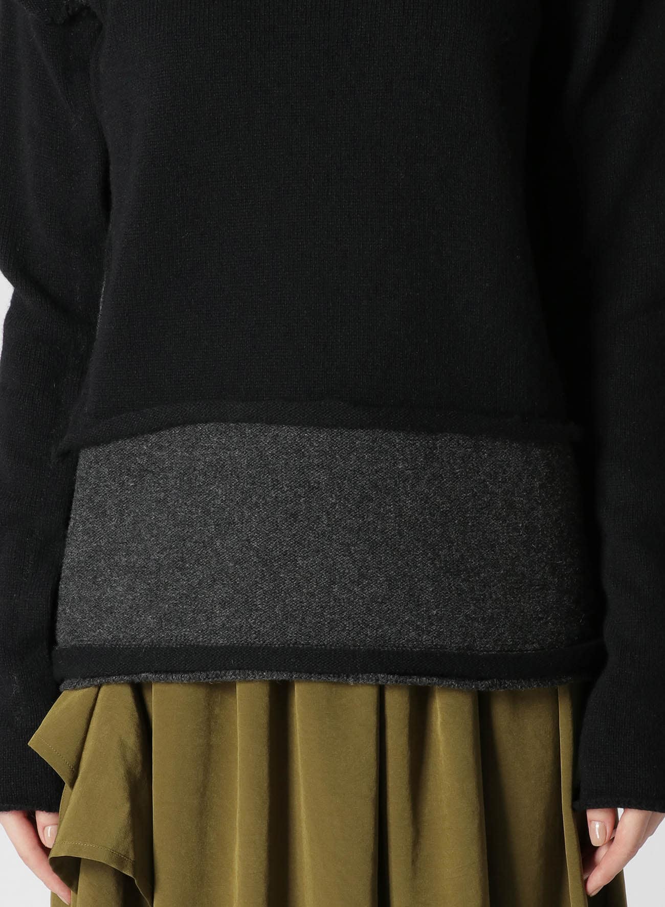 WOOL BLEND RIPPED DETAIL PULLOVER