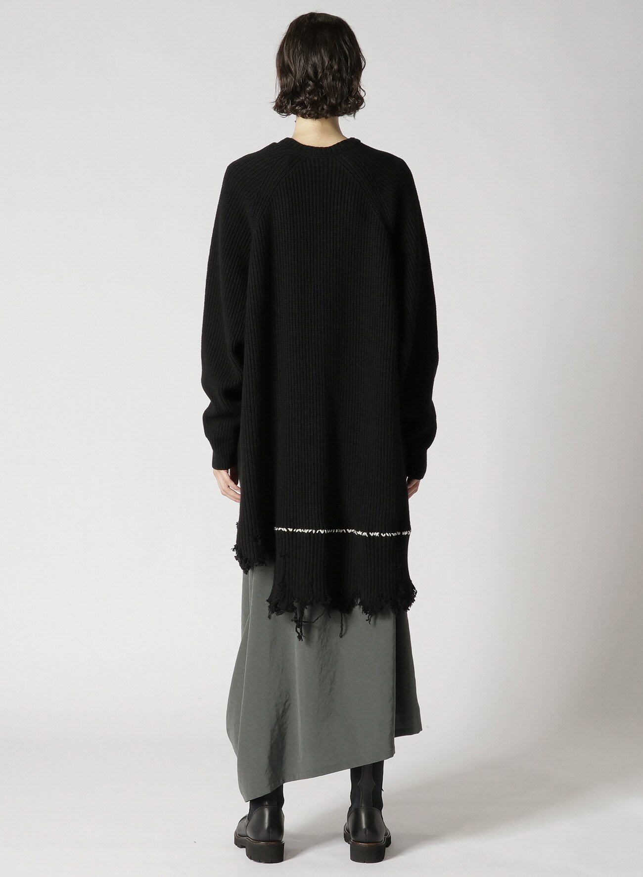 CARDIGAN-STITCH BIG VNECK CARDIGAN(S Black): Y's｜THE SHOP YOHJI