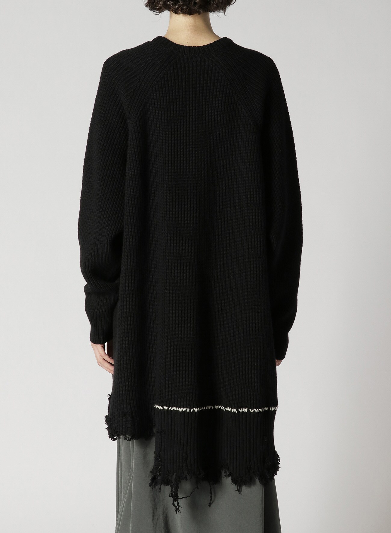 CARDIGAN-STITCH BIG VNECK CARDIGAN(S Black): Y's｜THE SHOP YOHJI