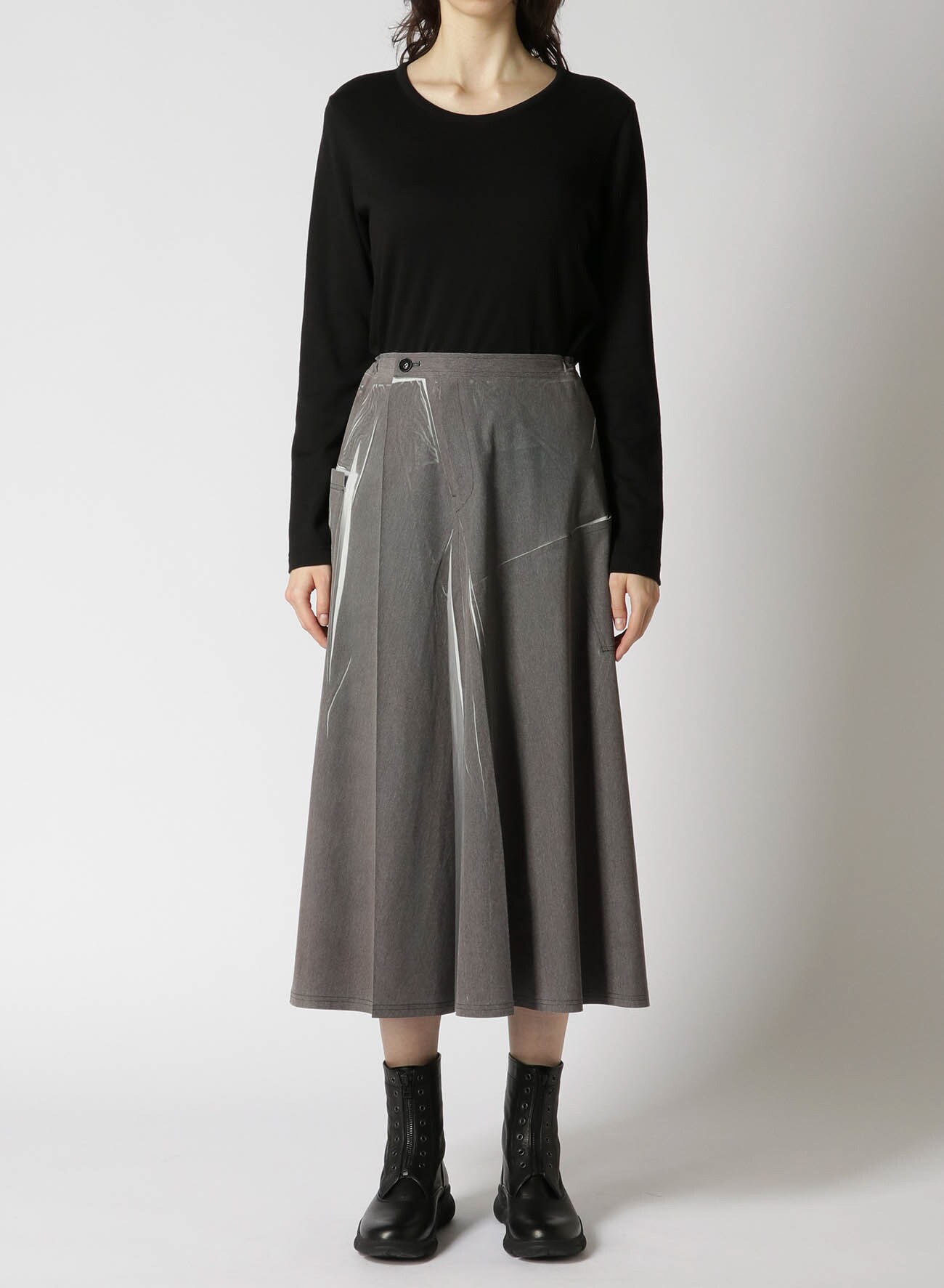 TRICOT TRANSFERRED PRINT PATCH SKIRT