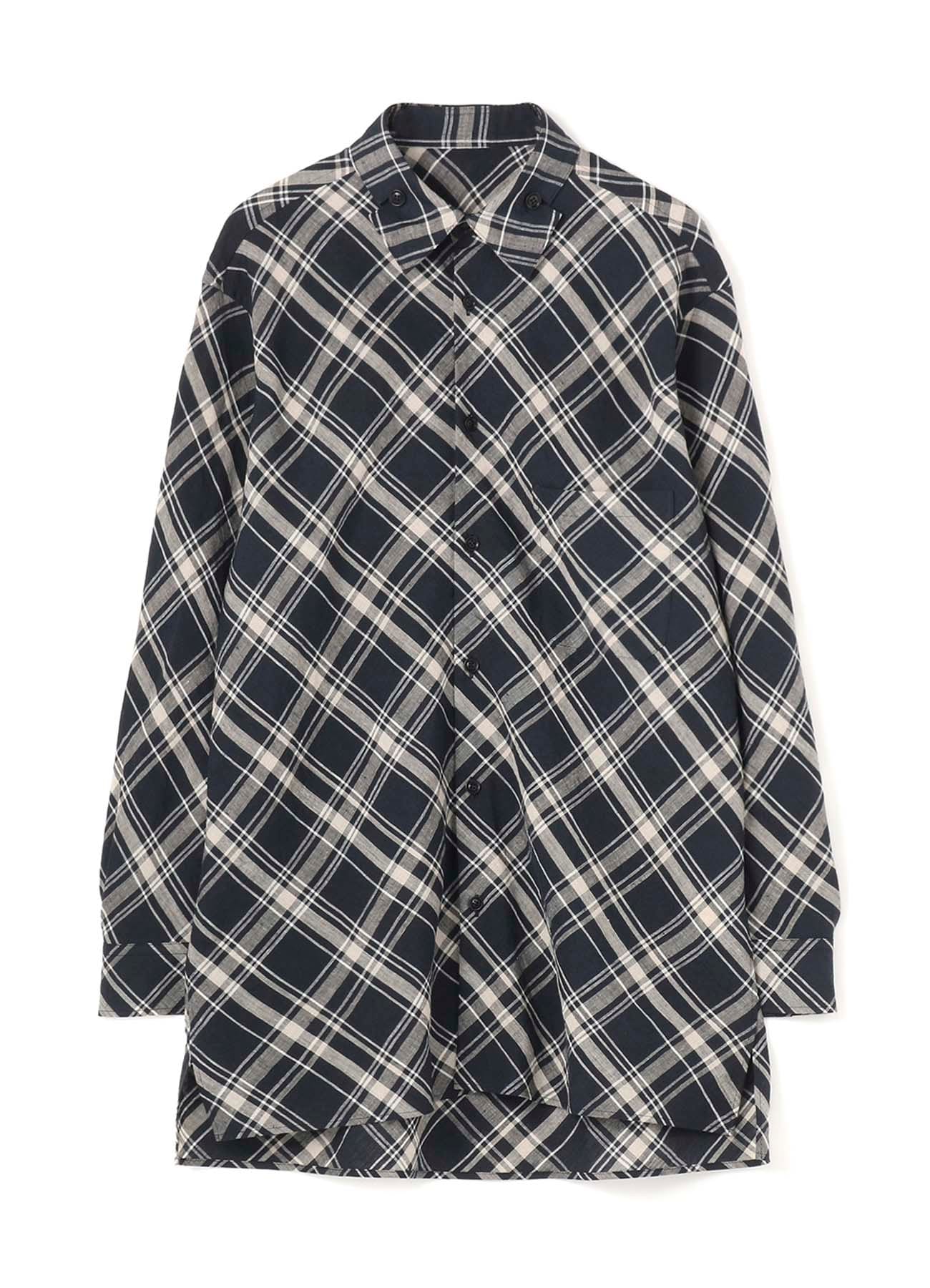 Y's BANG ON!No.144 Hollowed out Collar-shirts Type B Linen plaid