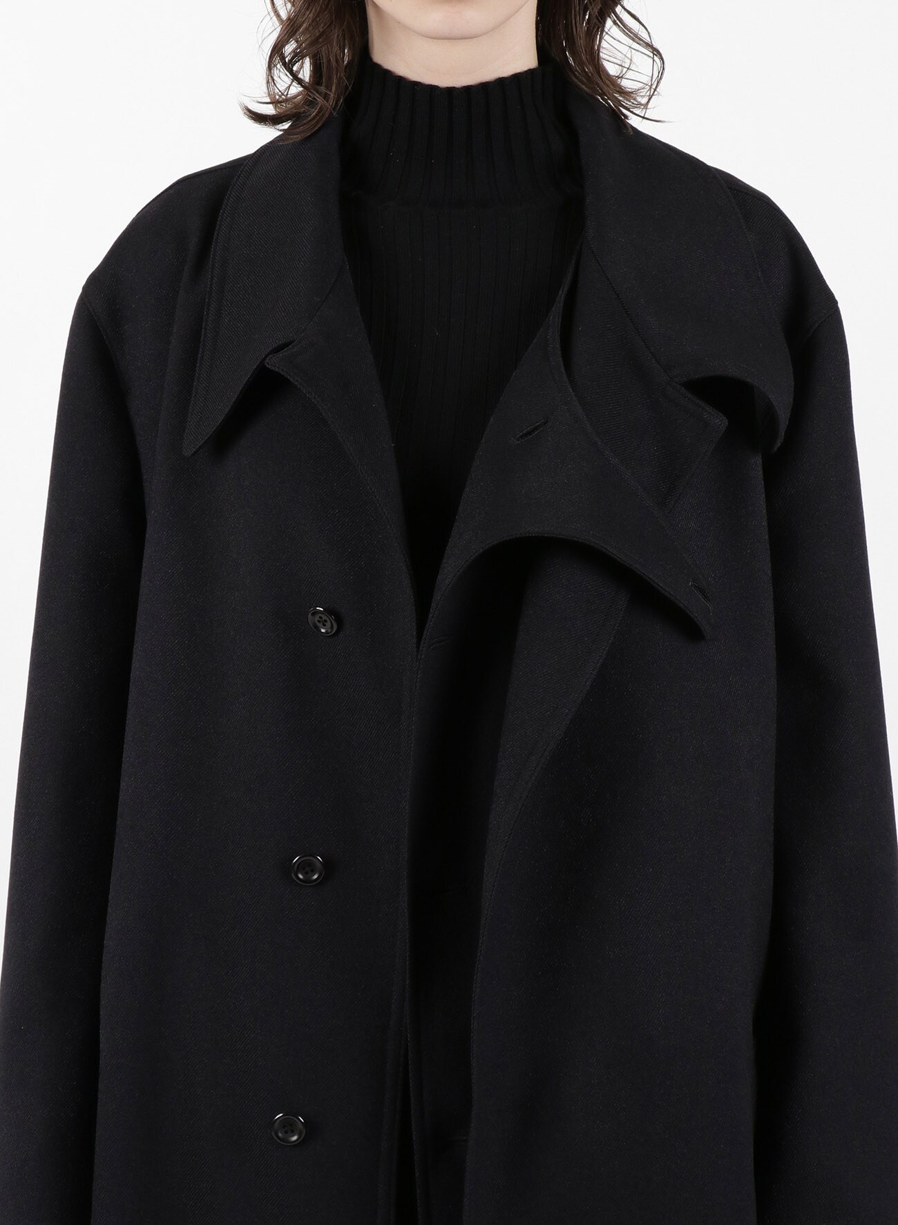 WOOLY KERSEY STRETCH DOUBLE COAT