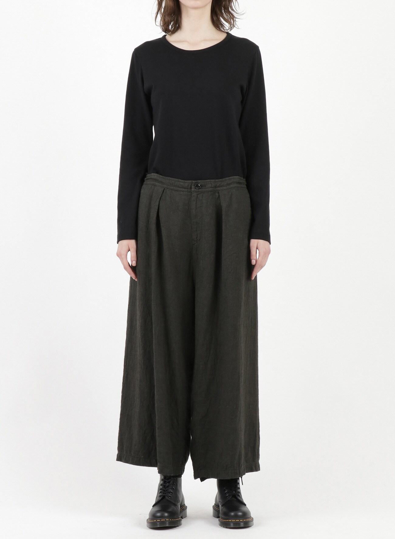 VIYELLA FRONT TUCK WIDE PANTS(XS Khaki): Vintage｜THE SHOP YOHJI