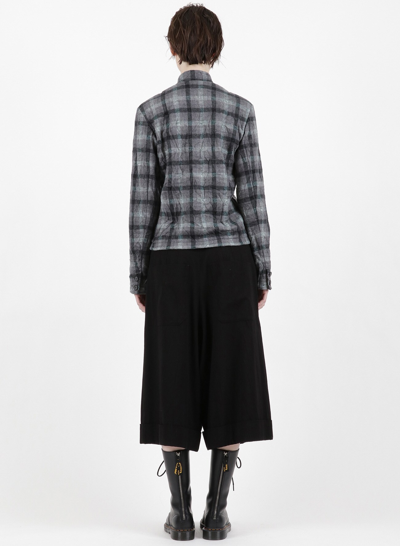 SHAGGY CHECK JQ WRINKLE COOK COAT STYLE JACKET