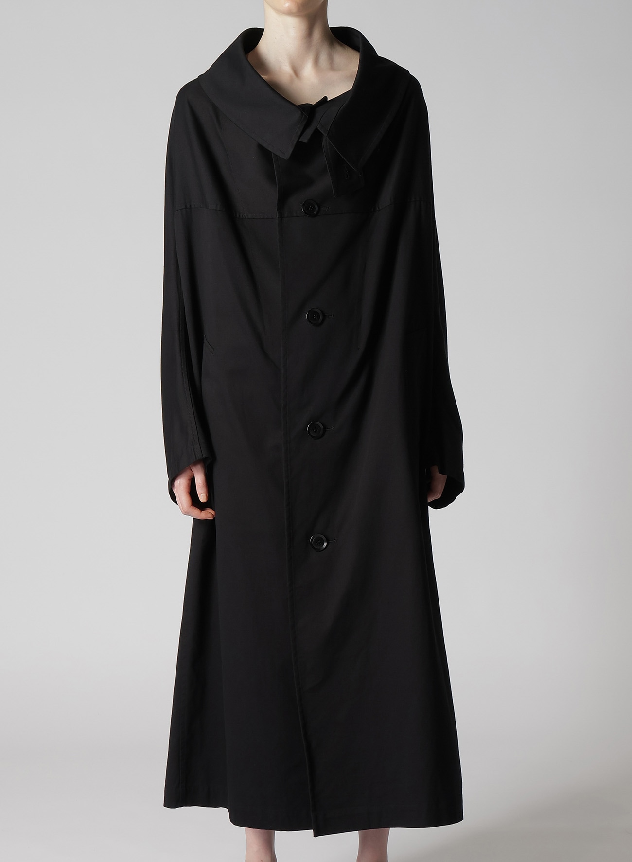 Y's BORN PRODUCT] COTTON TWILL LONG CAPE COAT(XS Black): Y's｜THE 