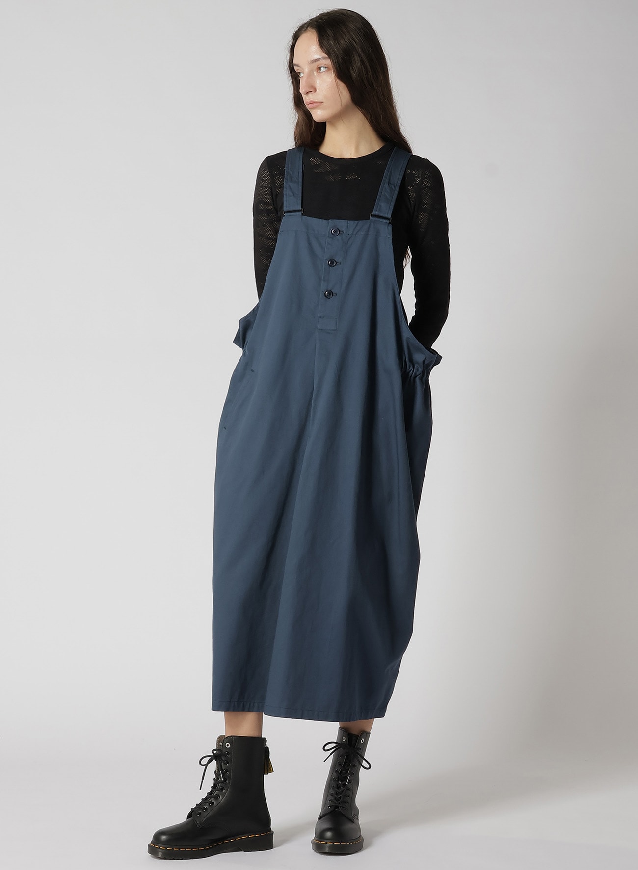 [Y's BORN PRODUCT] COTTON TWILL SIDE STRAP DRESS