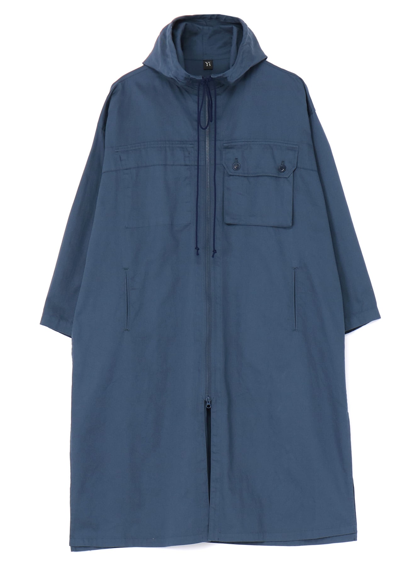 Y's BORN PRODUCT] COTTON TWILL HOODED COAT(XS Blue Grey): Y's｜THE 