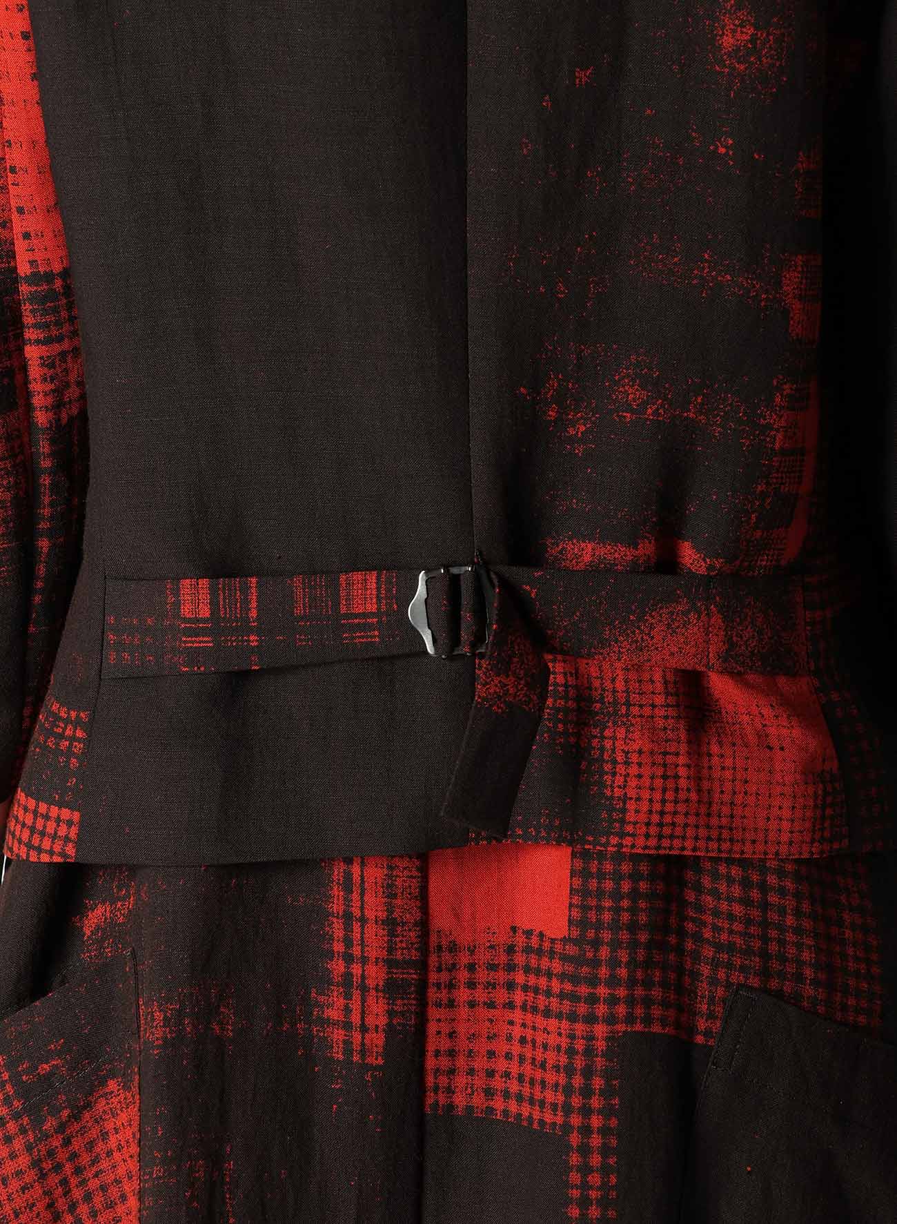 COPIED CHECKED PRINT CROPPED SLEEVE TAIL JACKET