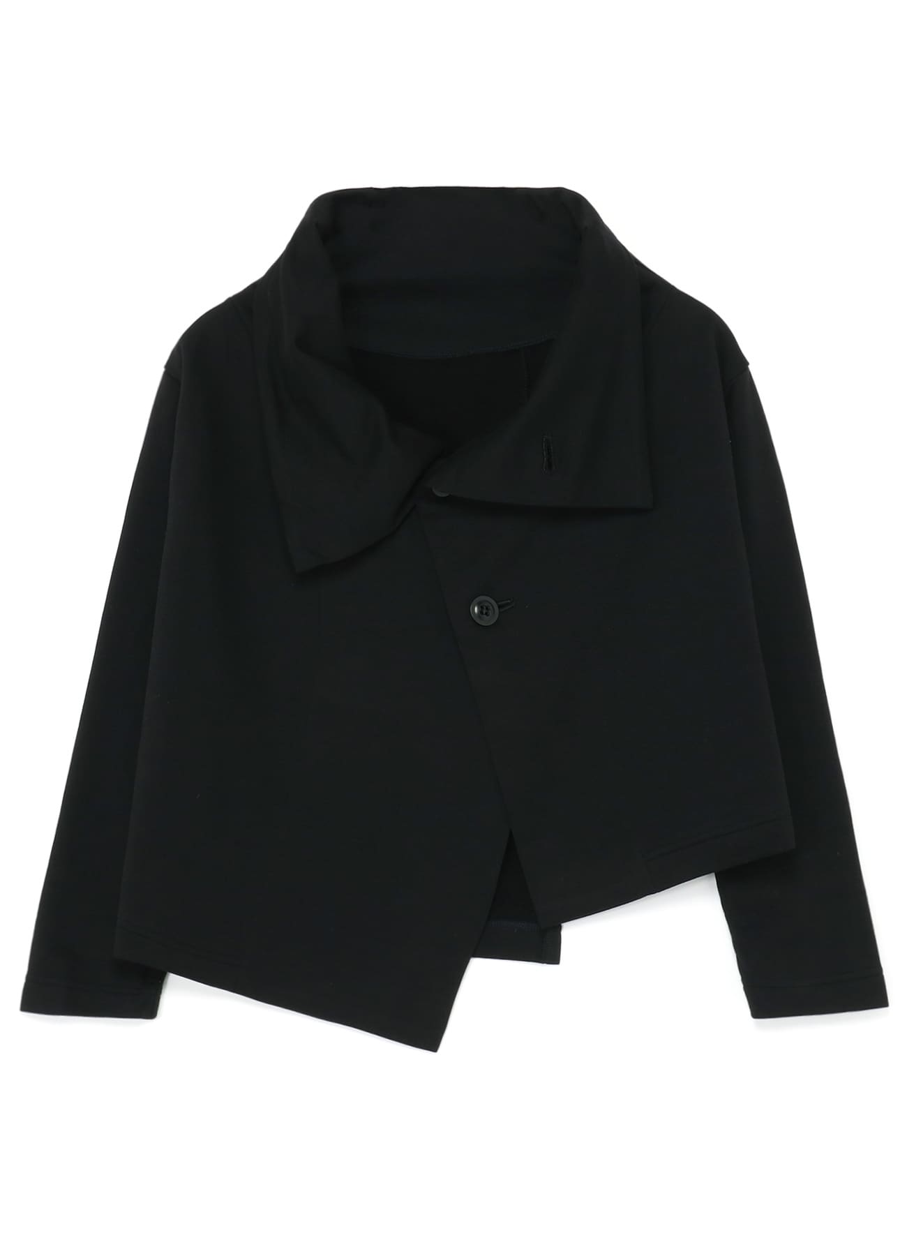 SMOOTH COTTON FRENCH TERRY ASYMMETRIC CROPPED JACKET