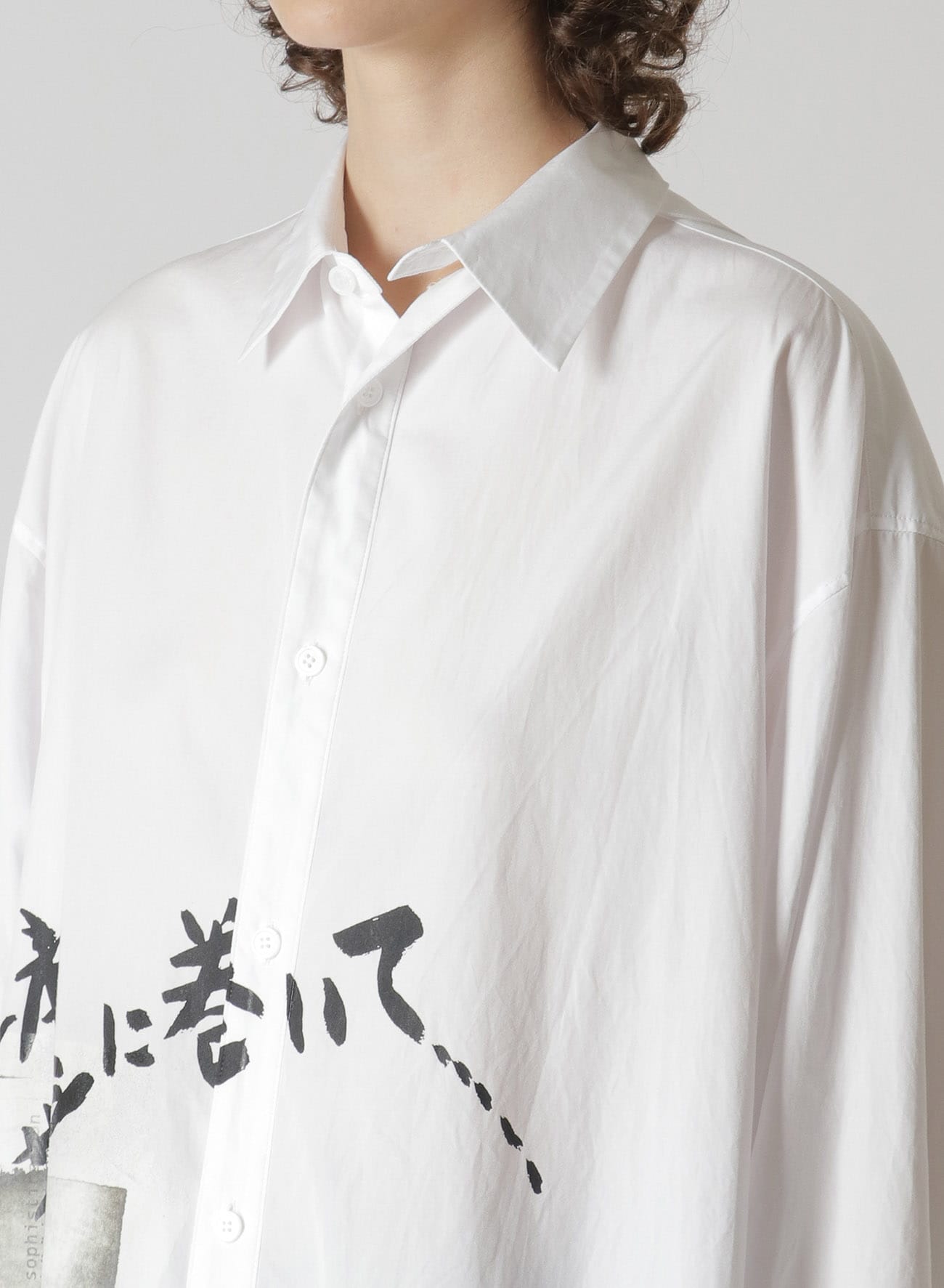 COTTON BROADCLOTH PRINTED SHIRT WITH DETACHED PLACKET