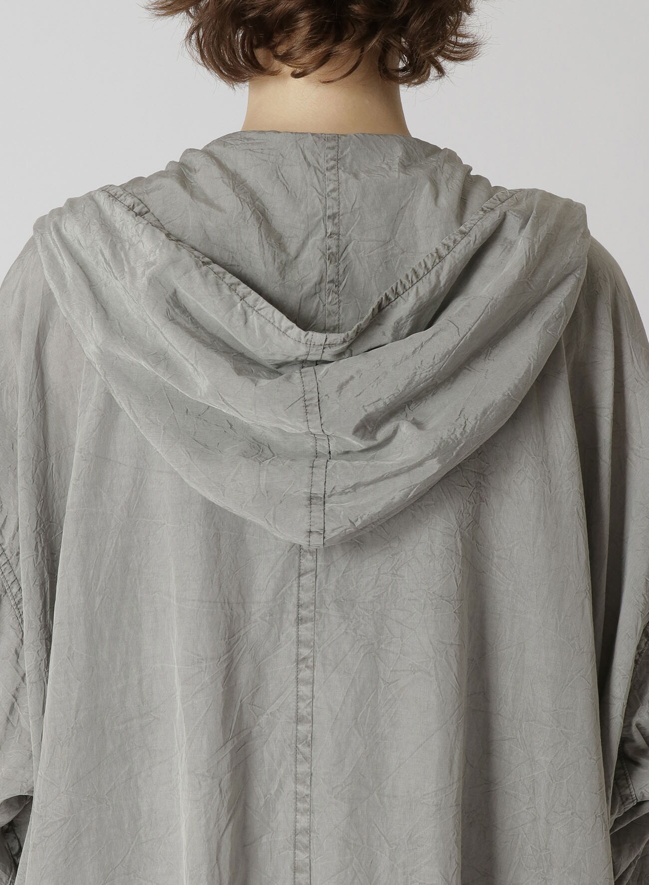 CUPRA COTTON PRODUCT PIGMENT DYED WRINKLED LAWN HOODED COAT