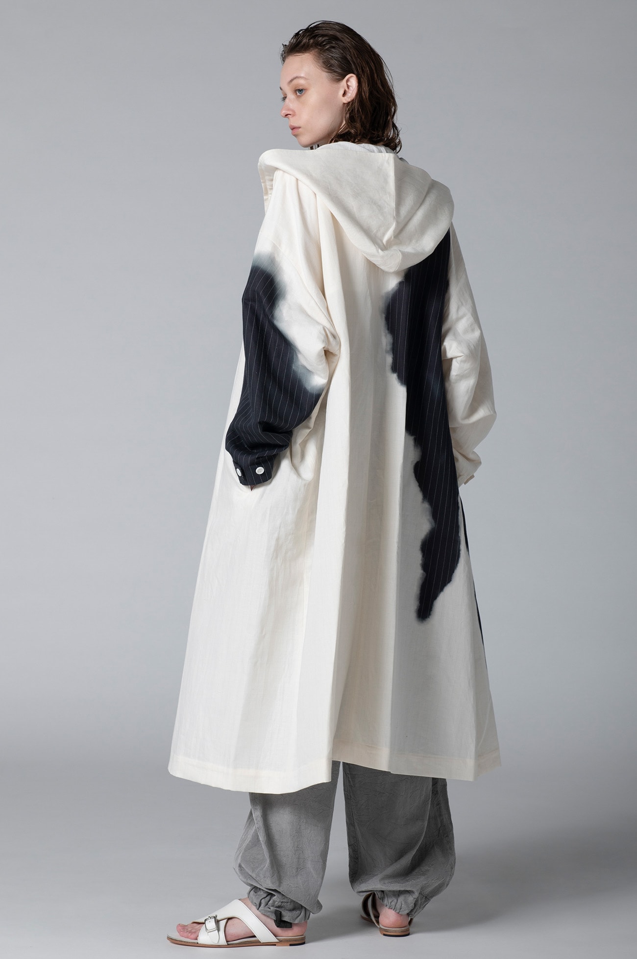 Reversible Pinstripe Nylon Hooded Jacket - Ready-to-Wear