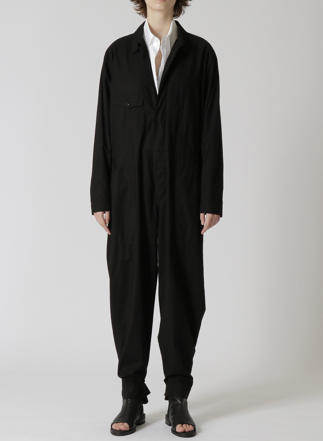 COTTON DUNGAREE JUMPSUIT(XS Black): Y's｜THE SHOP YOHJI YAMAMOTO