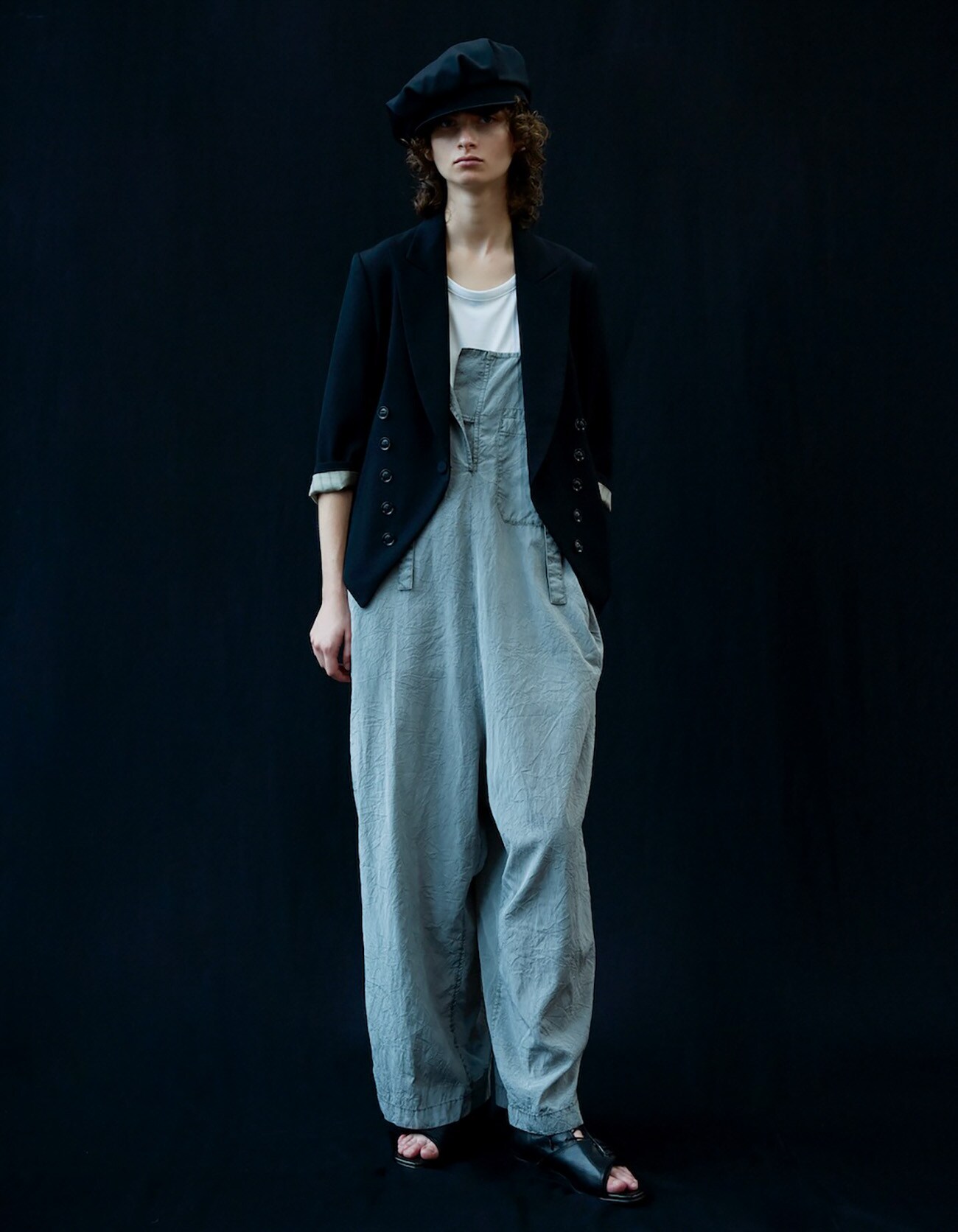 CUPRA COTTON PIGMENT-DYED WRINKLED LAWN OVERALLS