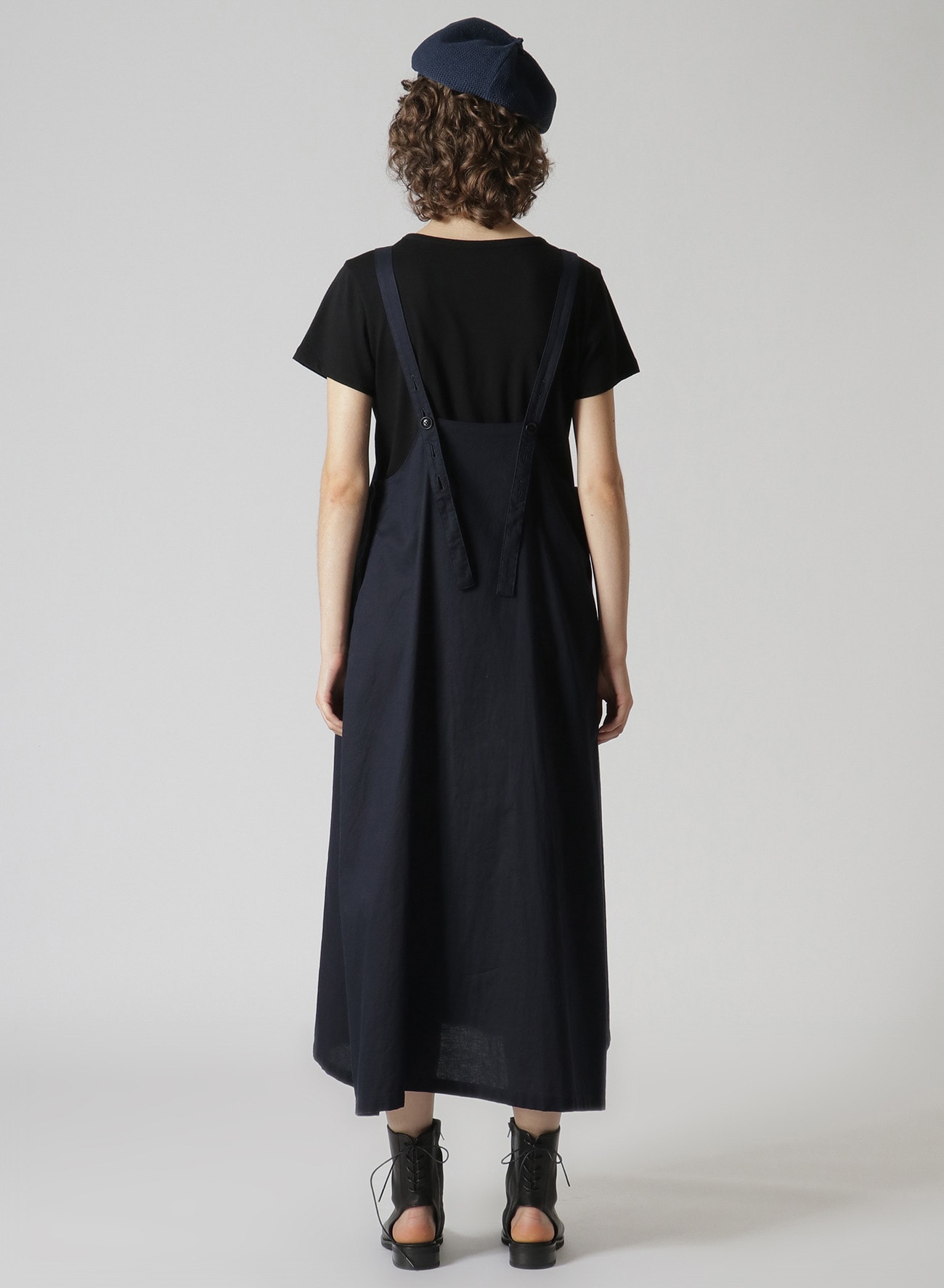 Y's BORN PRODUCT]COTTON THIN TWILL FRONT TUCK SHOULDER STRAP DRESS 