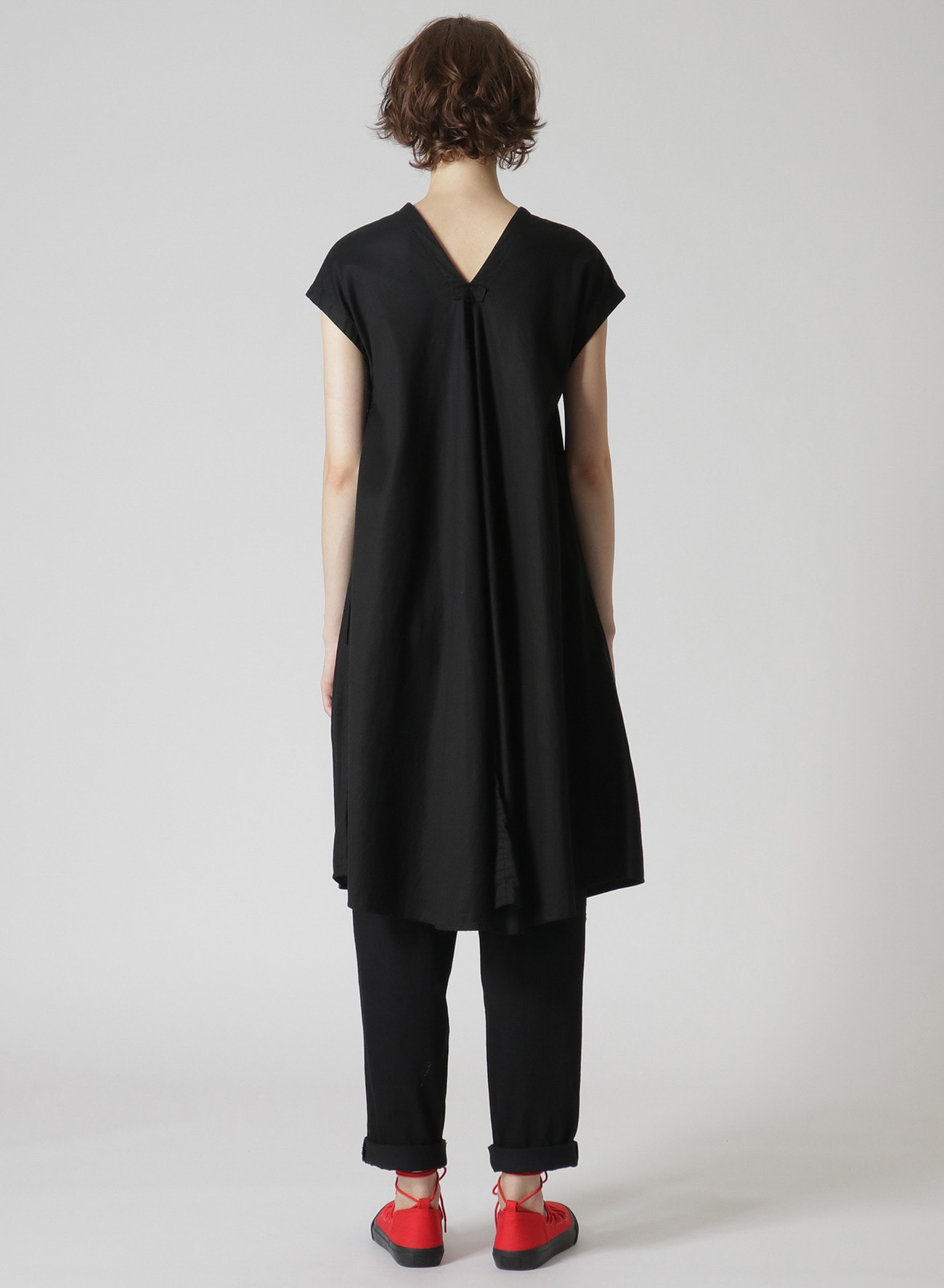 [Y's BORN PRODUCT]COTTON THIN TWILL FRENCH SLEEVE DRESS