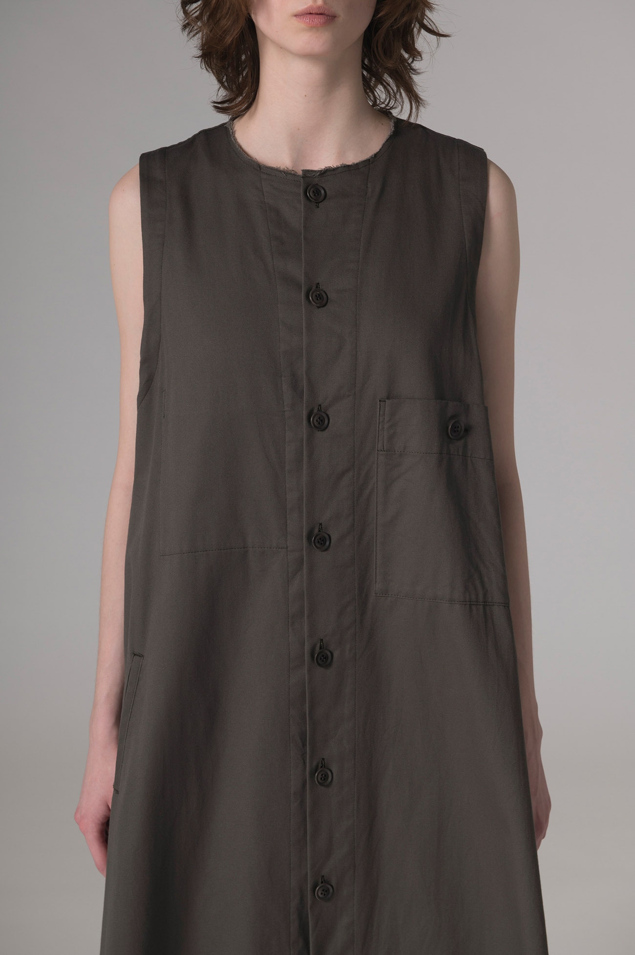 [Y's BORN PRODUCT]COTTON TWILL LONG POCKET DRESS