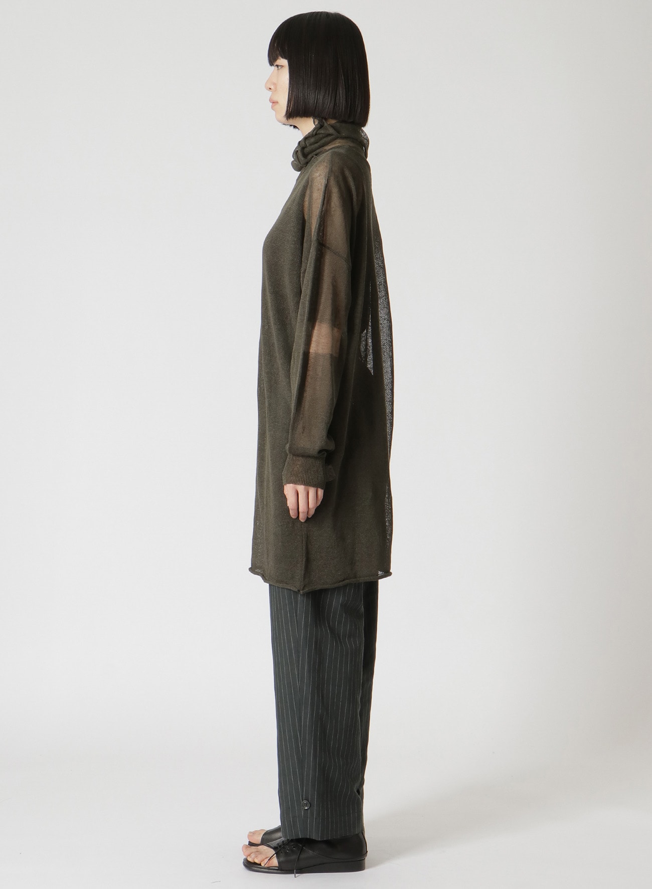 PLAIN STITCH SHEER LOOSE-FIT PULLOVER