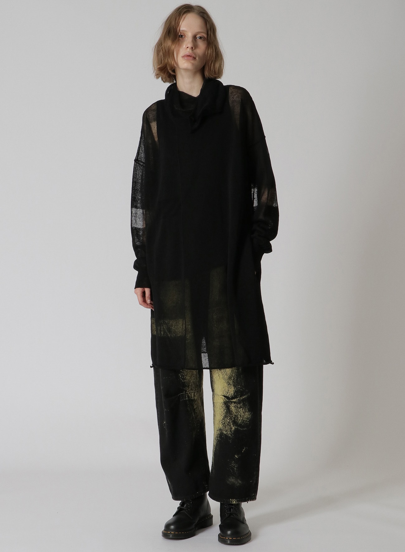 PLAIN STITCH SHEER LOOSE-FIT PULLOVER	