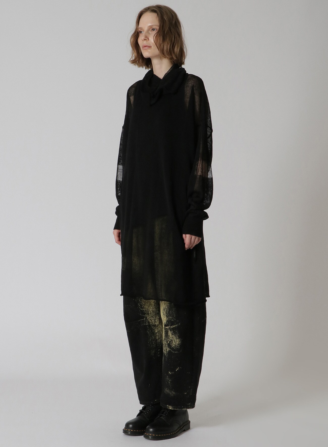 PLAIN STITCH SHEER LOOSE-FIT PULLOVER	