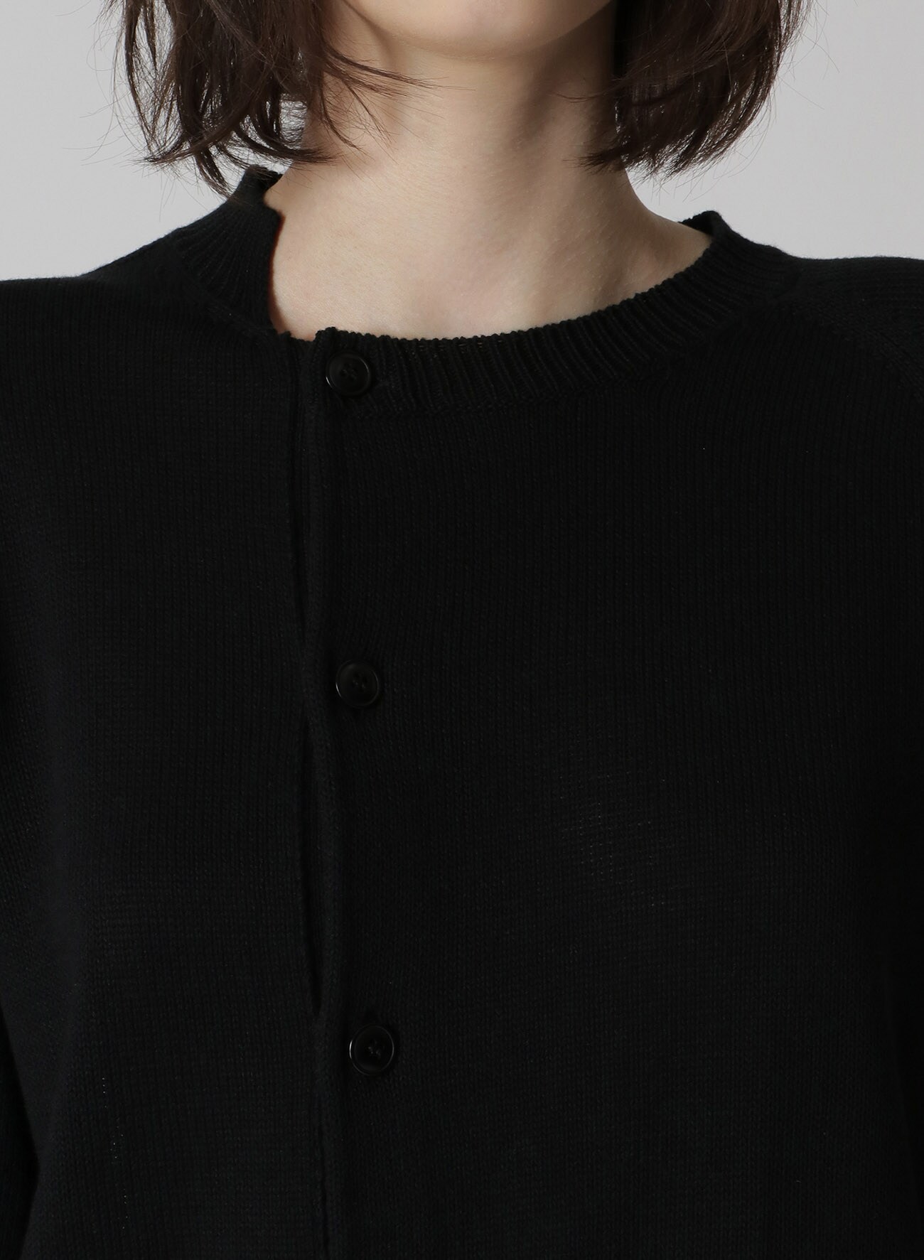 CODE YARN PLAIN STITCH ASSYMETRY LONG SLEEVES PULLOVER