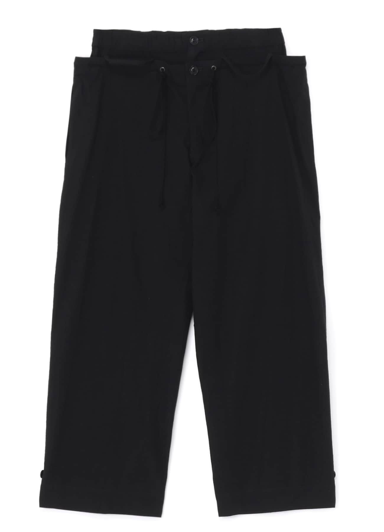 COTTON/LINEN PANTS WITH GATHERED HEMS(XS Black): Vintage 1.1｜THE
