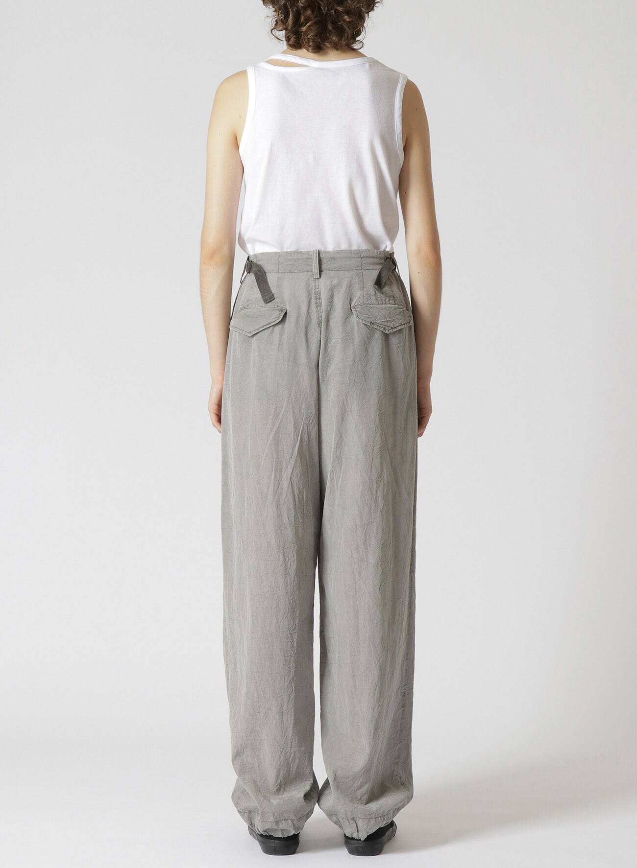 CUPRO/COTTON PIGMENT DYED WRINKLED LAWN PANTS