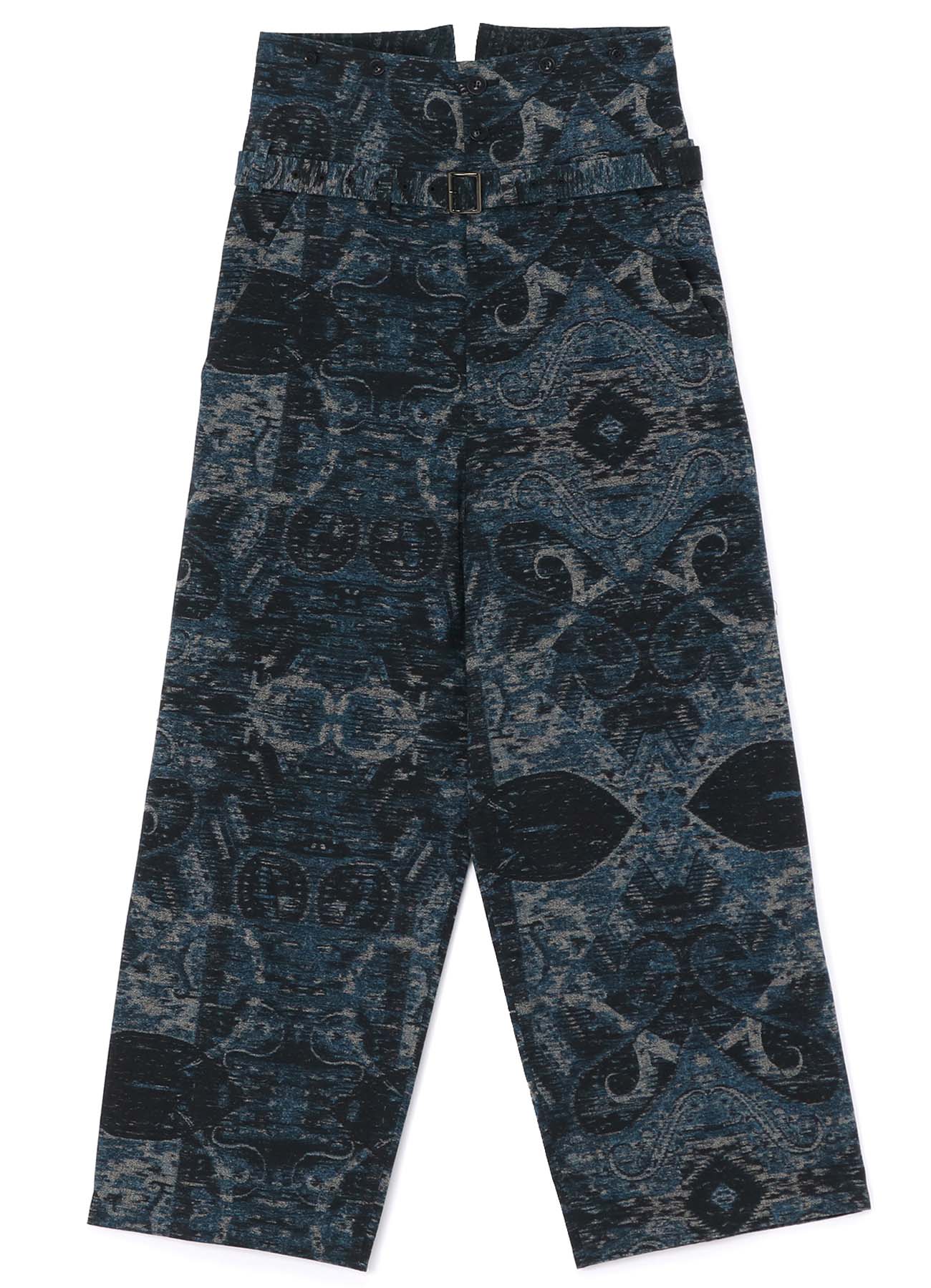 HIGH WAISTED PANTS WITH INDIAN JACQUARD PRINT