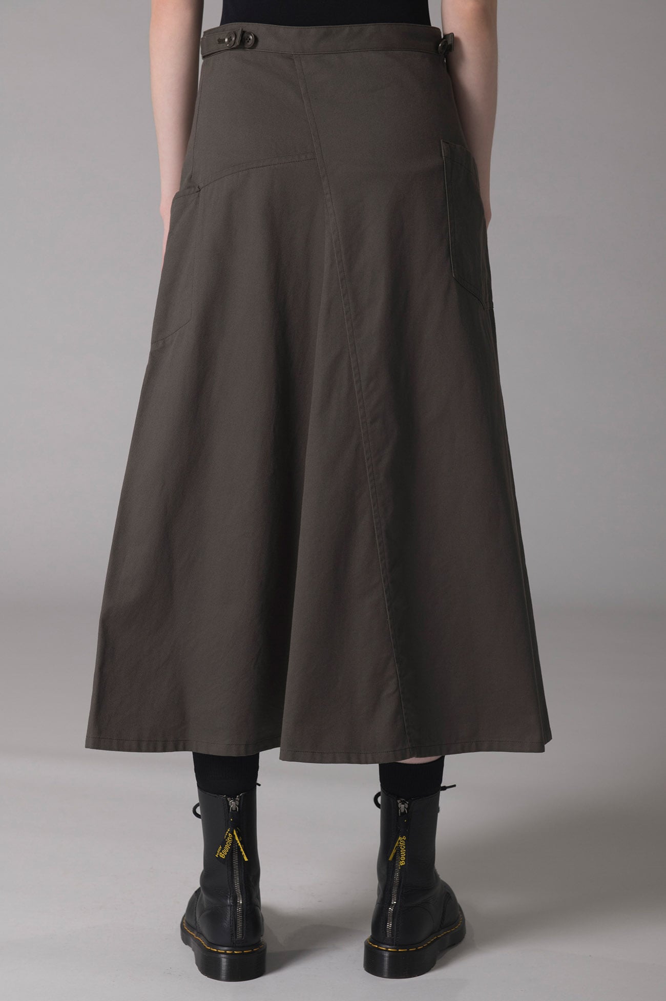 [Y's BORN PRODUT] COTTON TWILL FLARED SKIRT WITH GUSSETS