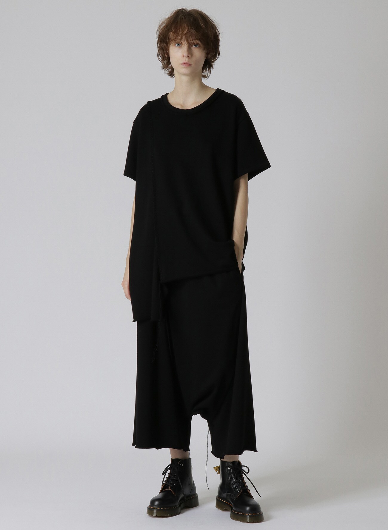 FRENCH TERRYCLOTH T-SHIRT WITH STRING DETAIL