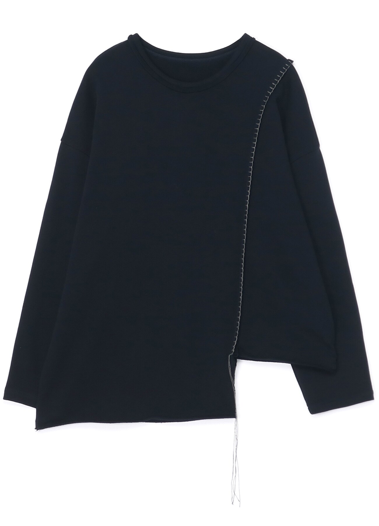 FRENCH TERRYCLOTH LONG SLEEVE T-SHIRT WITH STRING DETAIL