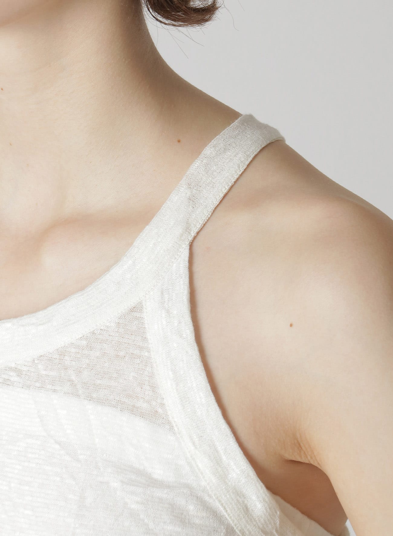 WRINKLED LINEN/POLYESTER PLAIN STITCH CAMISOLE