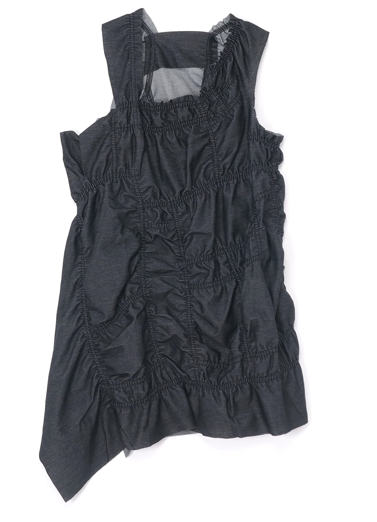 SLEEVELESS TOP WITH SHIRRING DETAILS AND RIGHT DRAPE(S Black 